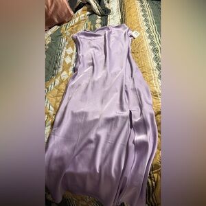 Lavender Satin Slip Dress